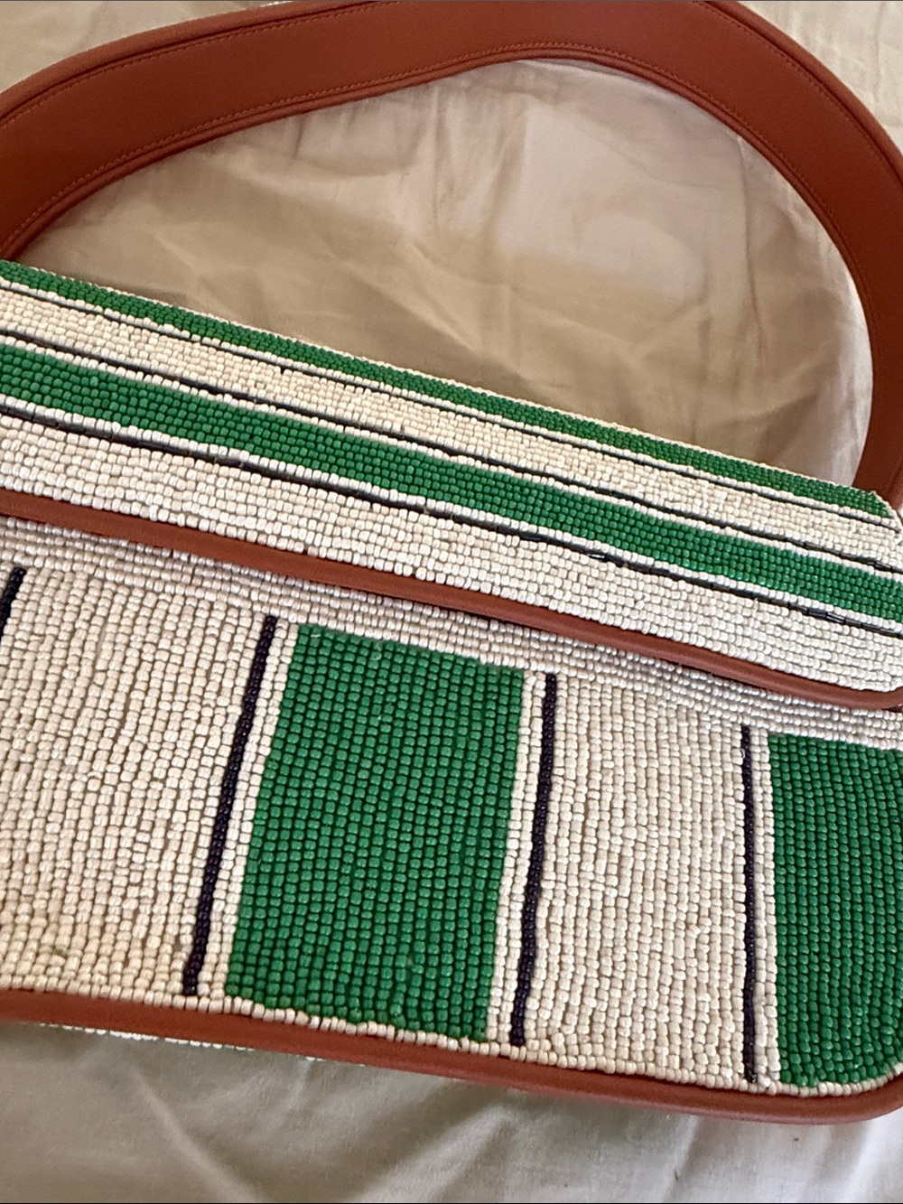 LIKE NEW STAUD Tommy Beaded Bag, Bungalow Stripe - Picture 6 of 9
